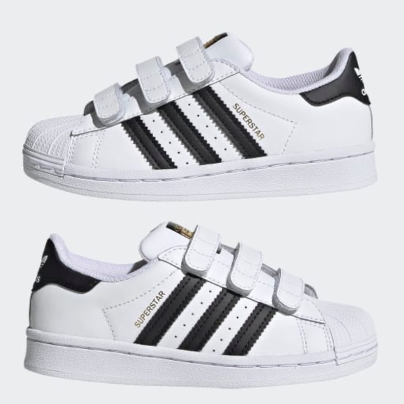 NEW Kids Youth Superstar Velcro Sneakers Shoes - Picture 2 of 16